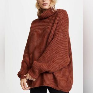 Free People Swim Too Deep Pullover Sweater in Rust/Terracotta Size XS